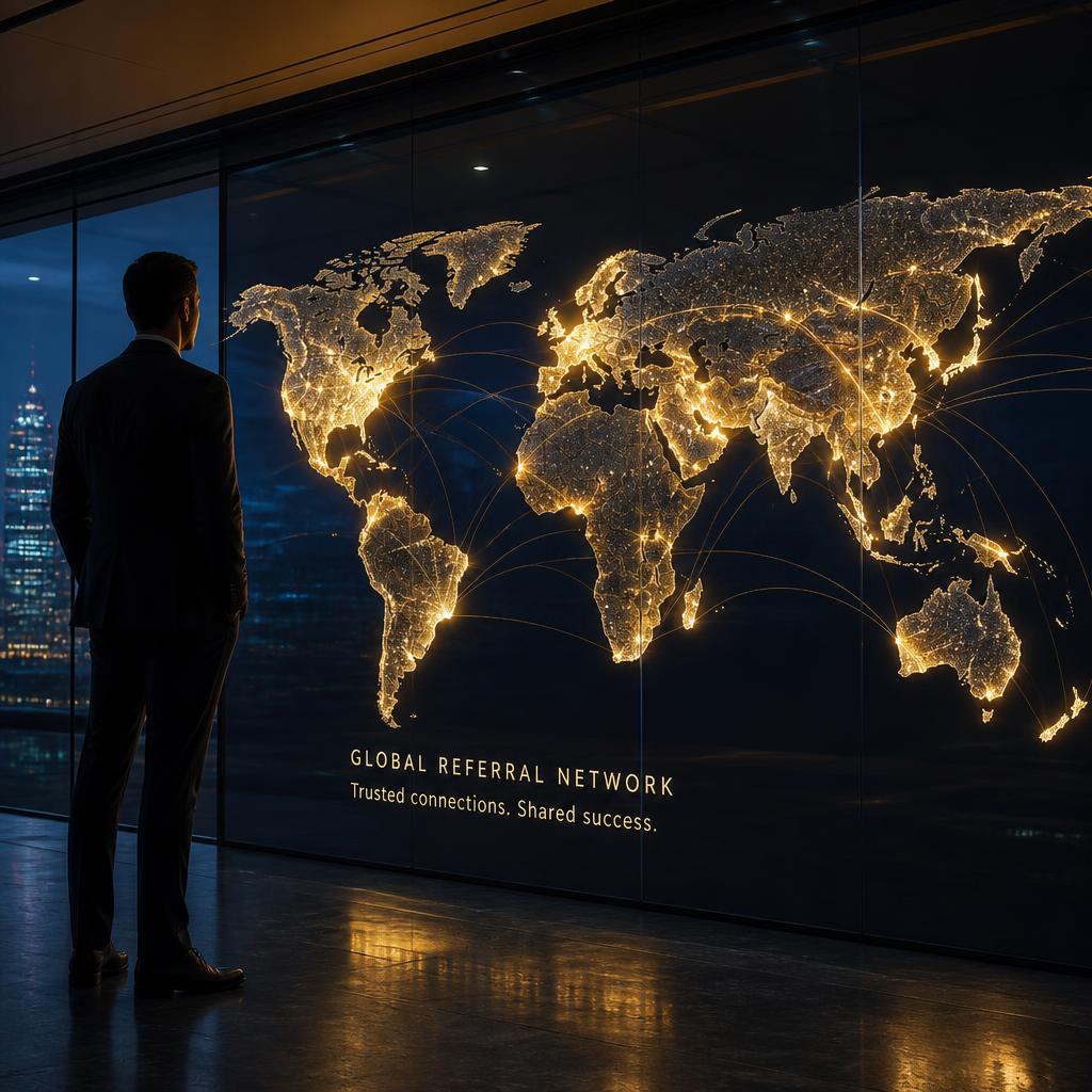 Expert Options global affiliate referral network map